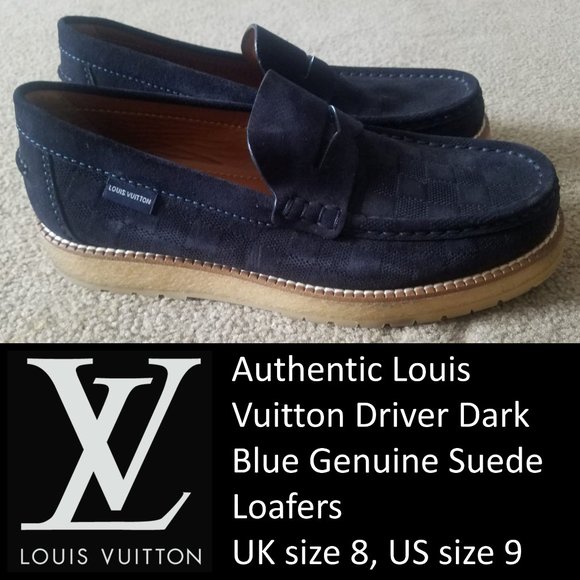 Louis Vuitton Other - Louis Vuitton MENS Dark Blue Genuine Suede Shoes